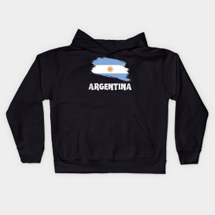 Argentina Flag with Distressed Flag and Letters Kids Hoodie